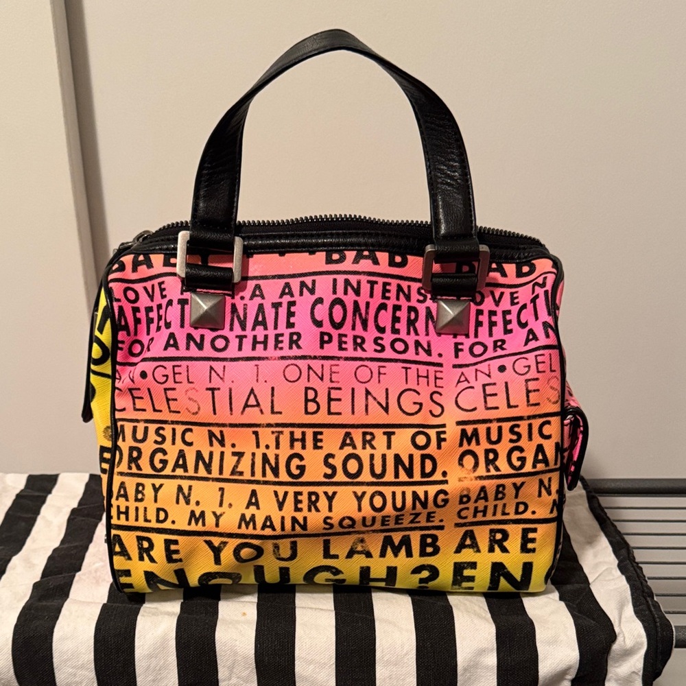 L.A.M.B. Yellow and Pink Graphic Satchel - Picture 7 of 12